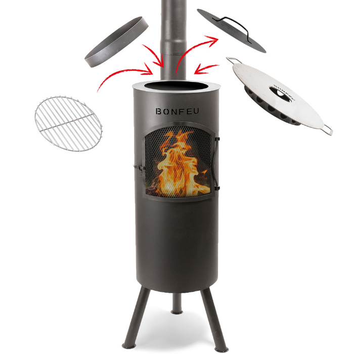 BonFeu BonGiano LP Negro chimenea de jardín
