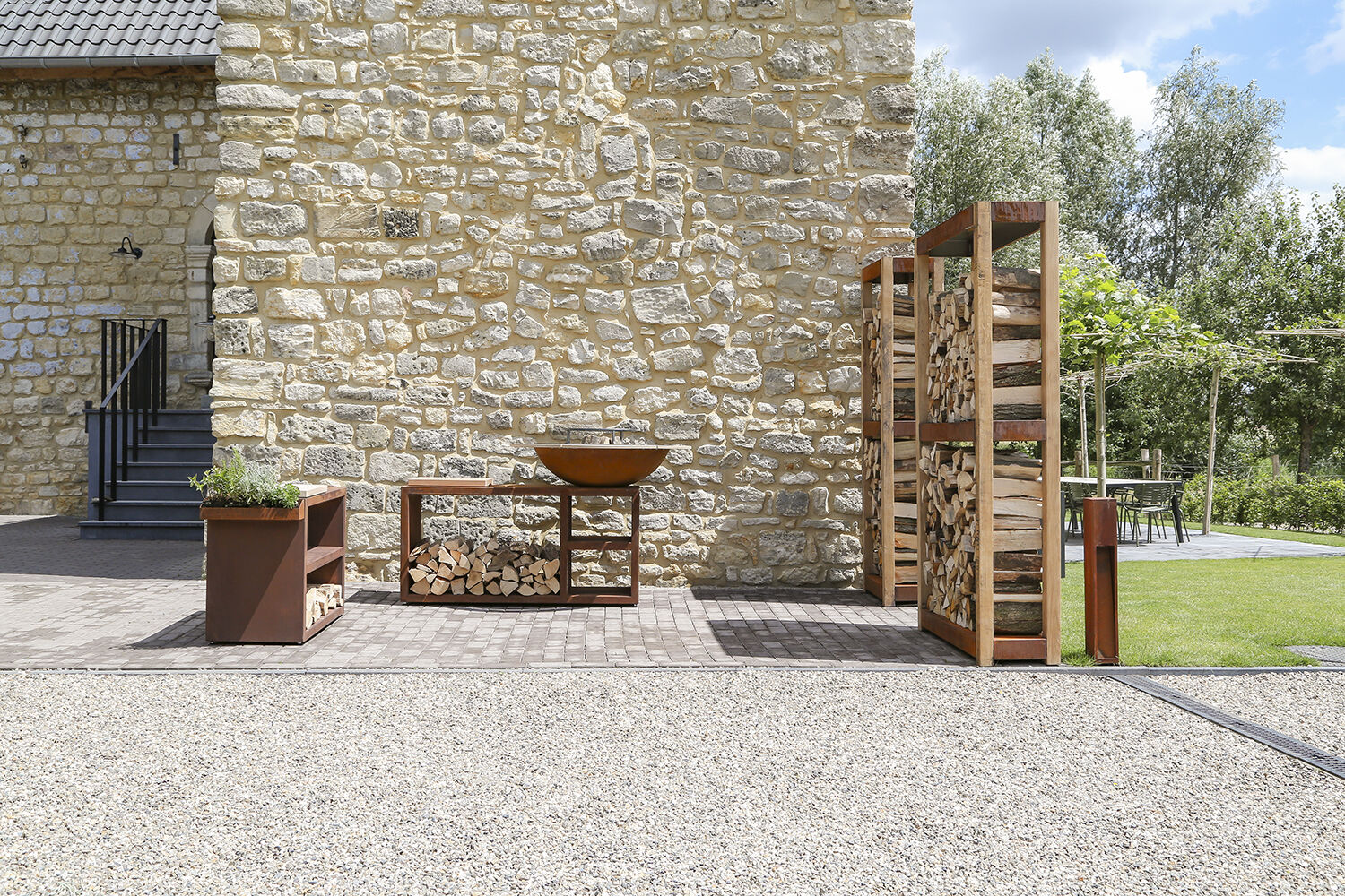 Barbacoa plancha PIATTO TAVOLO grande acero corten Quoco