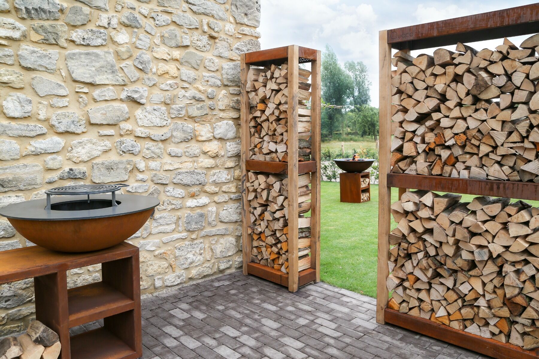 Quoco Wood Storage Cremagliera Corten (3 tamaños)
