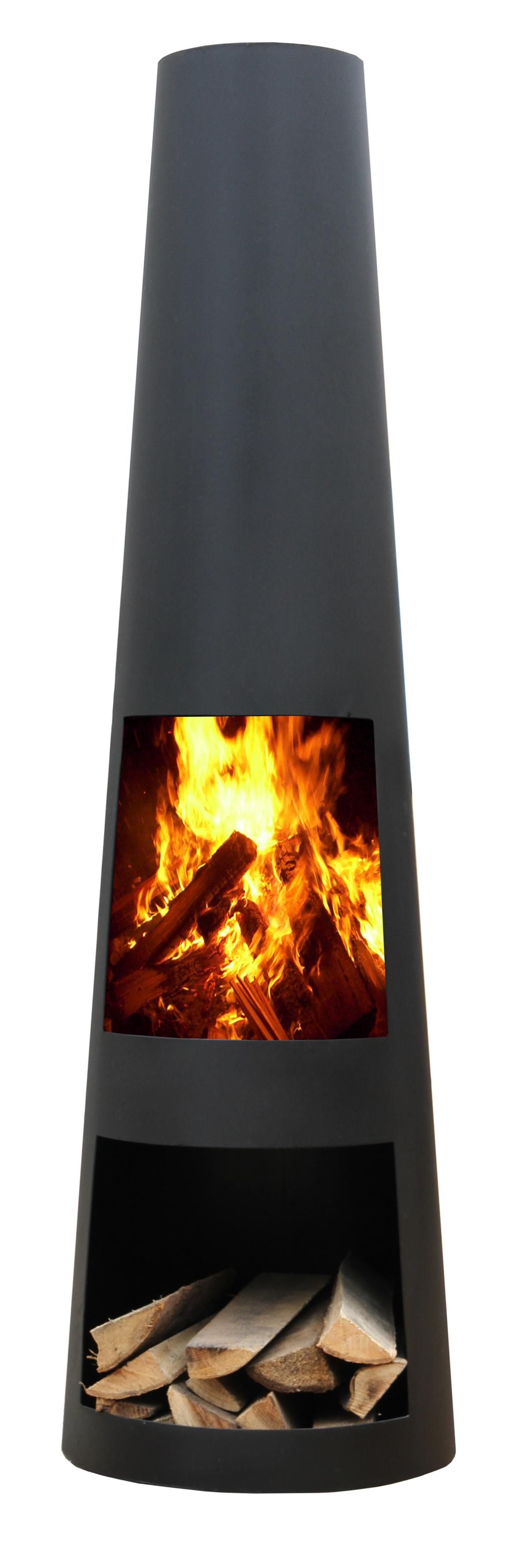 GardenMaxX Rengo negro chimenea exterior