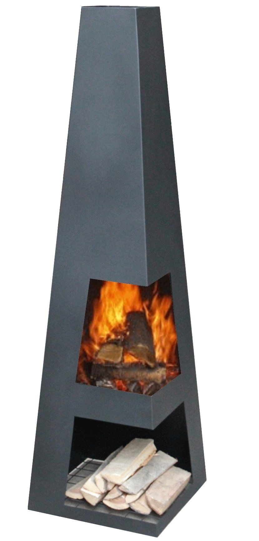 GardenMaxX Sanga negro chimenea exterior