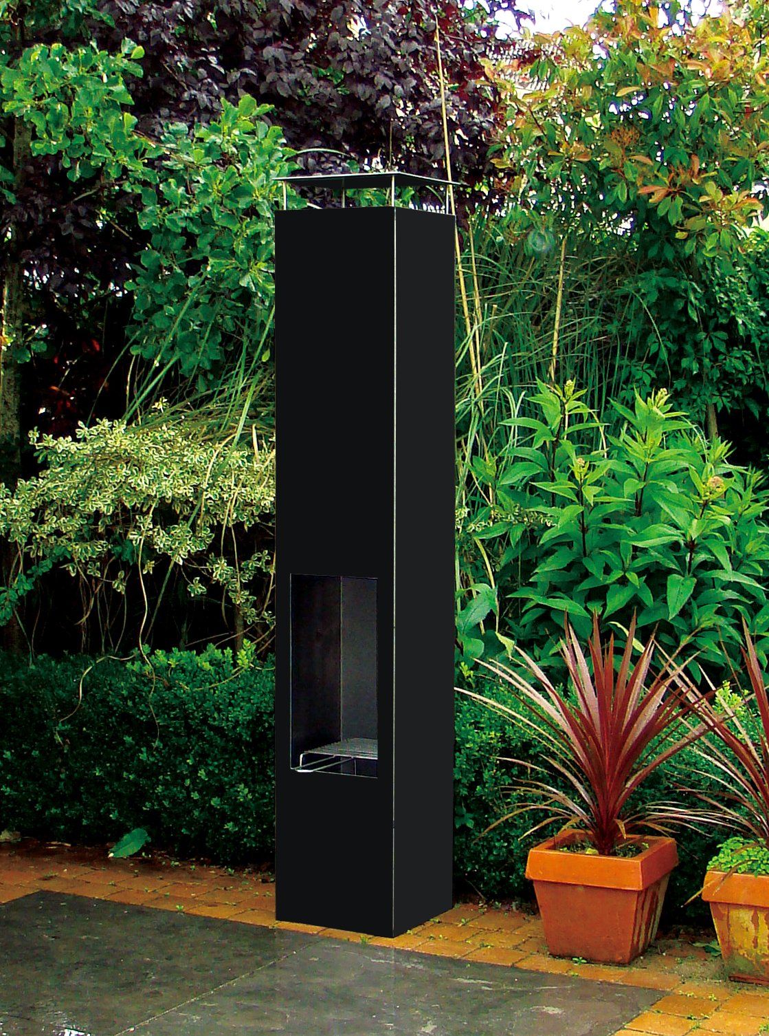 GardenMaxX Amayo XL negro chimenea exterior