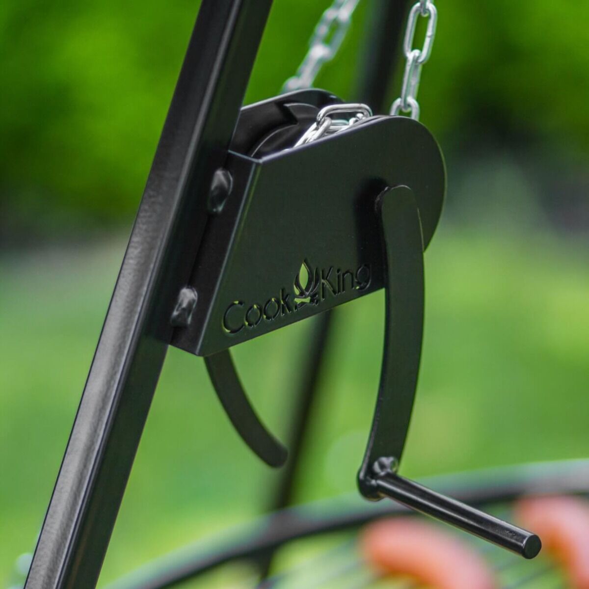 CookKing Trípode 180 cm con Parrilla de Acero Inox. + Polea