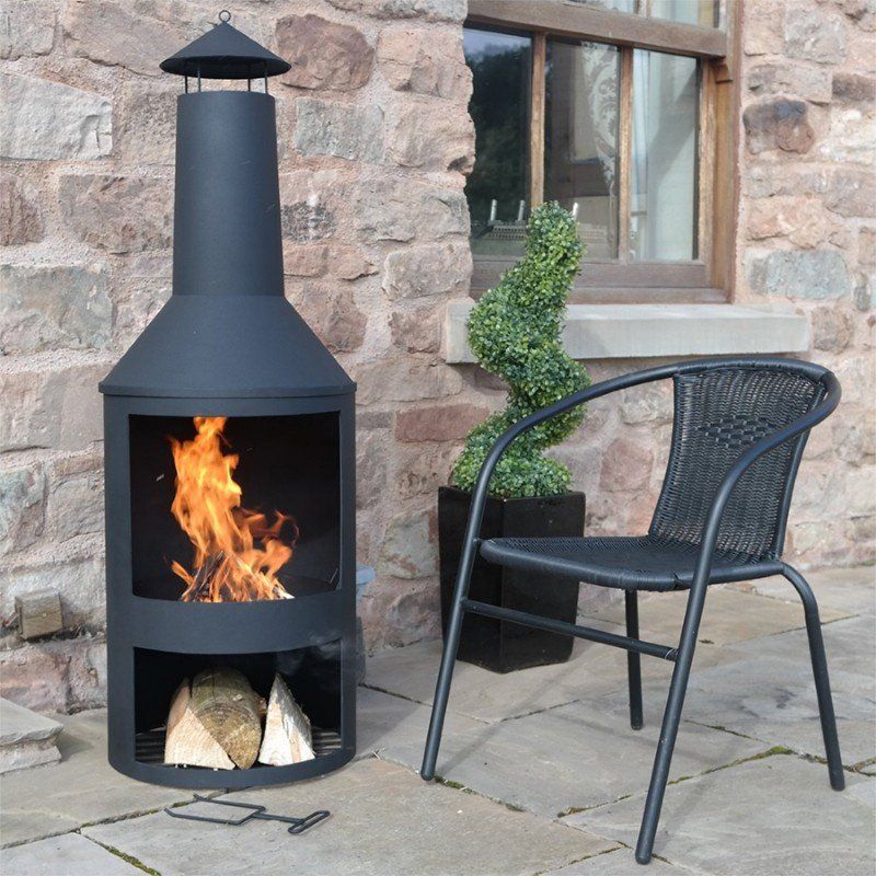 HEAT Chimenea exterior Larvik Negro