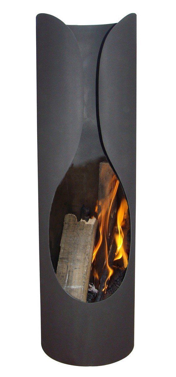 GardenMaxX Masaya negro chimenea exterior