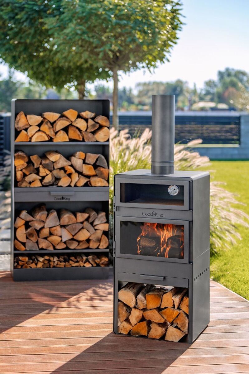 Chimenea de Jardín CookKing Vento con Función de Horno y Doble Acristalamiento