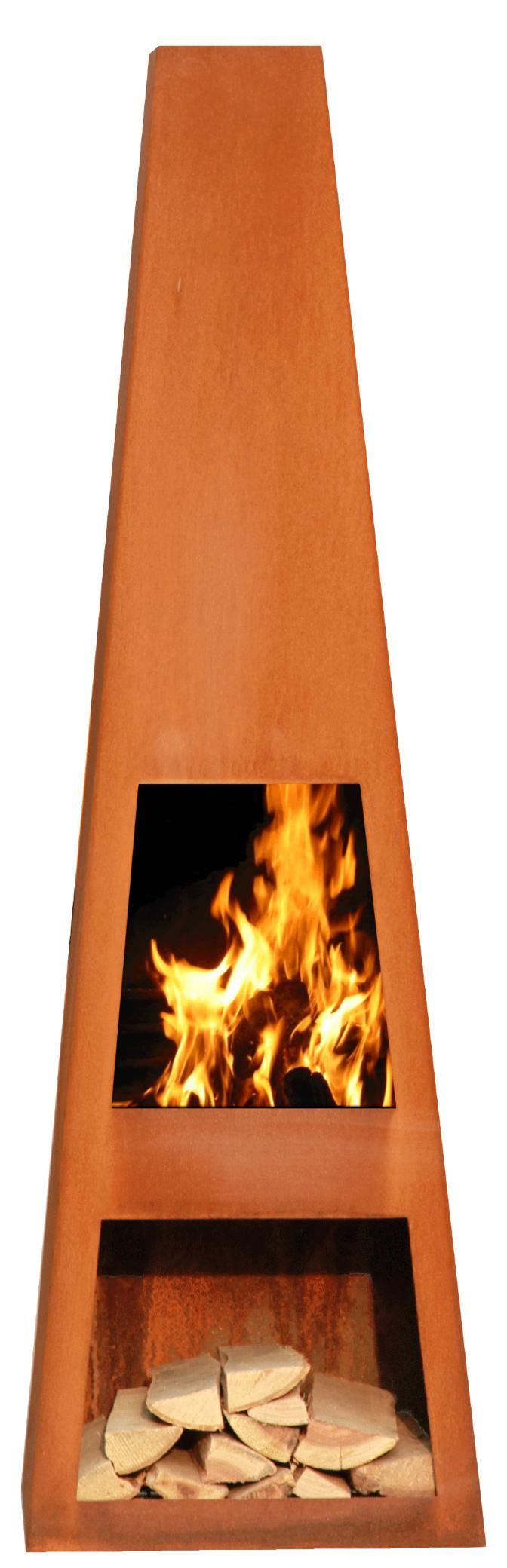 GardenMaxX Vilos XL Corten chimenea exterior