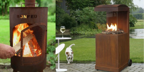 Fuego de jardín de acero corten